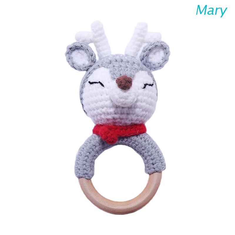 Mary Mainan Teether Bayi Newborn Model Rusa Crochet Bahan Kayu DIY