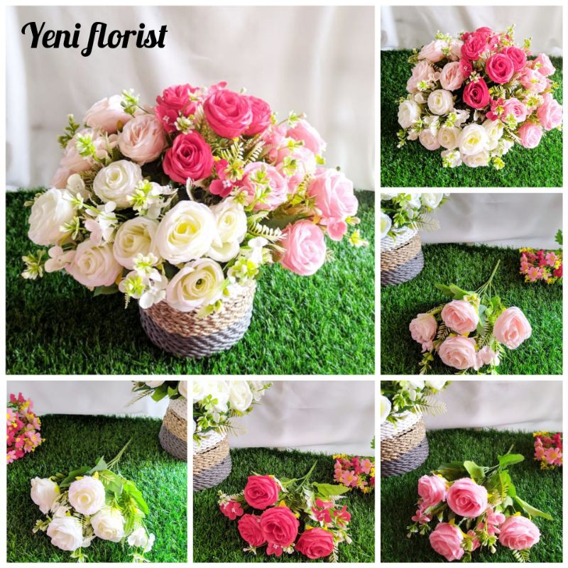 bunga mawar artificial/bunga mawar/bunga mawar plastik hias artifisial /hiasan/dekorasi