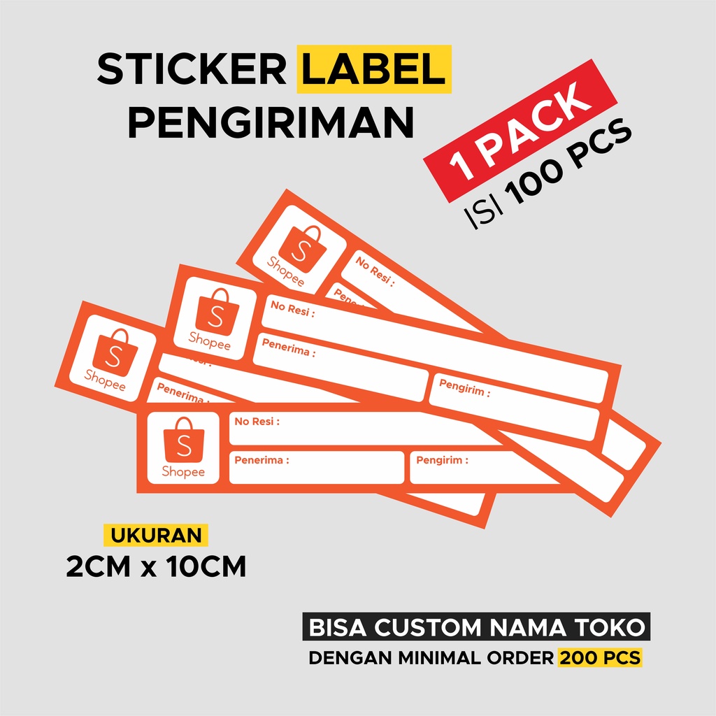

[1 PACK] Sticker Label Pengiriman (2x10 cm)