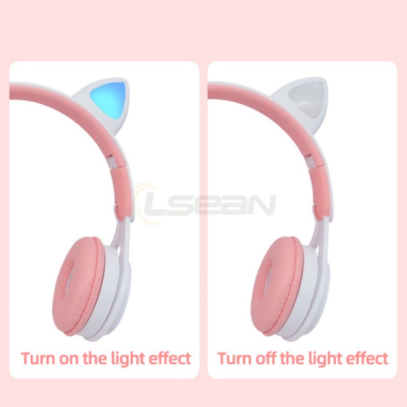 CAT EAR HEADPHONE WIRELESS BLUETOOTH LED | HEADPHONE KUCING LED