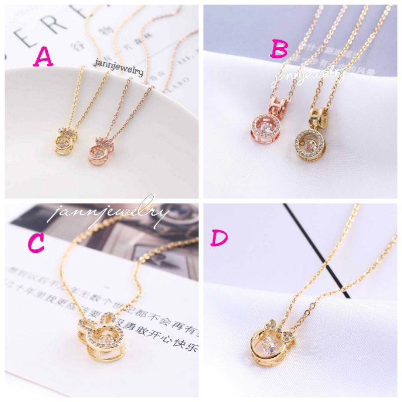 jannjewelry COD Kalung Titanium Anti Karat &amp; Alergi Dancing Stone