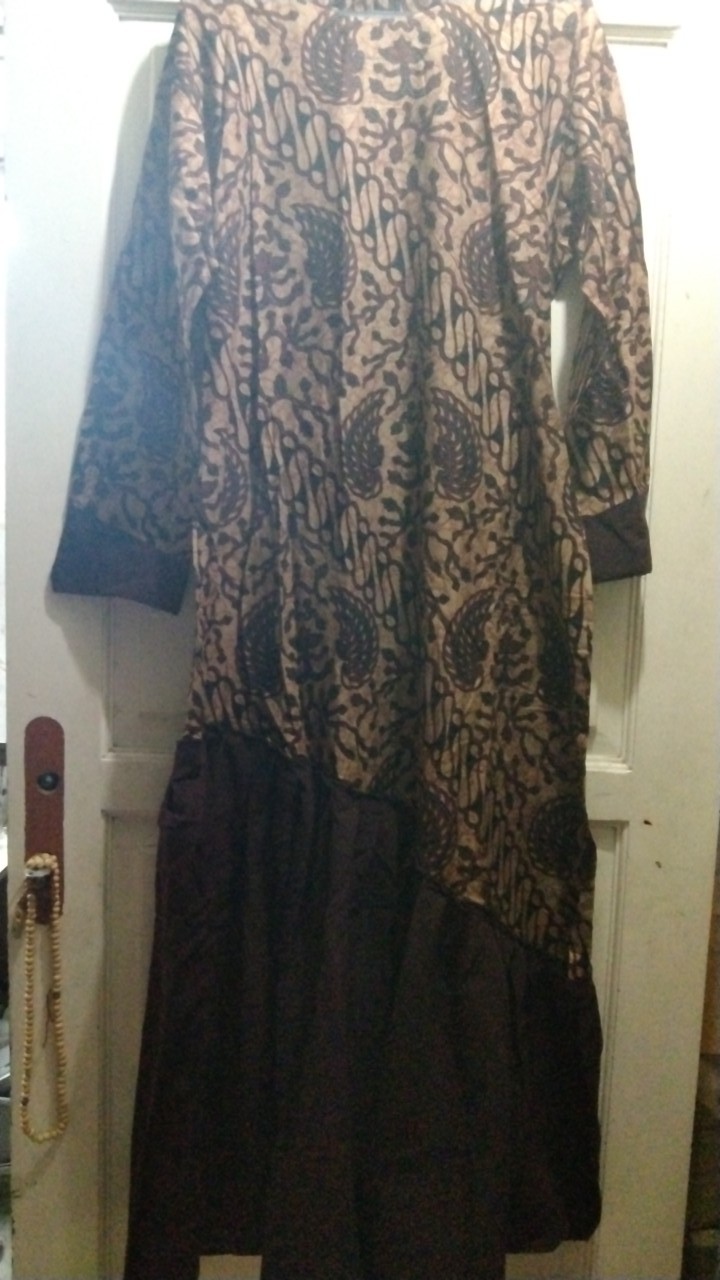 Batik Couple Keluarga Sania Ruffle Ori Ndoro Jowi Dnt Motif Rampel Coklat