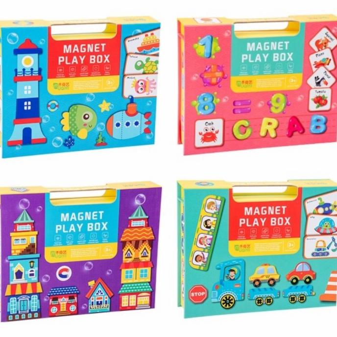 Sale Kado Mainan Anak Magnet Box / Mainan Kotak Magnet Tempel Puzzle Anak - Paling Diminati