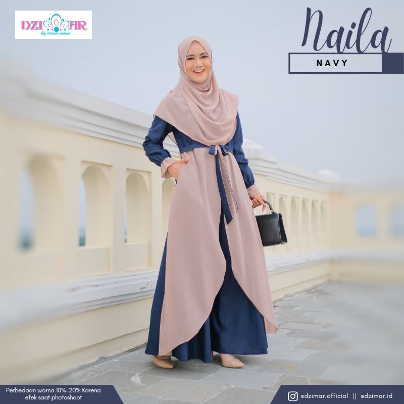 GAMIS NAILA SET PASHMINA ORIGINAL BY DZIMAR