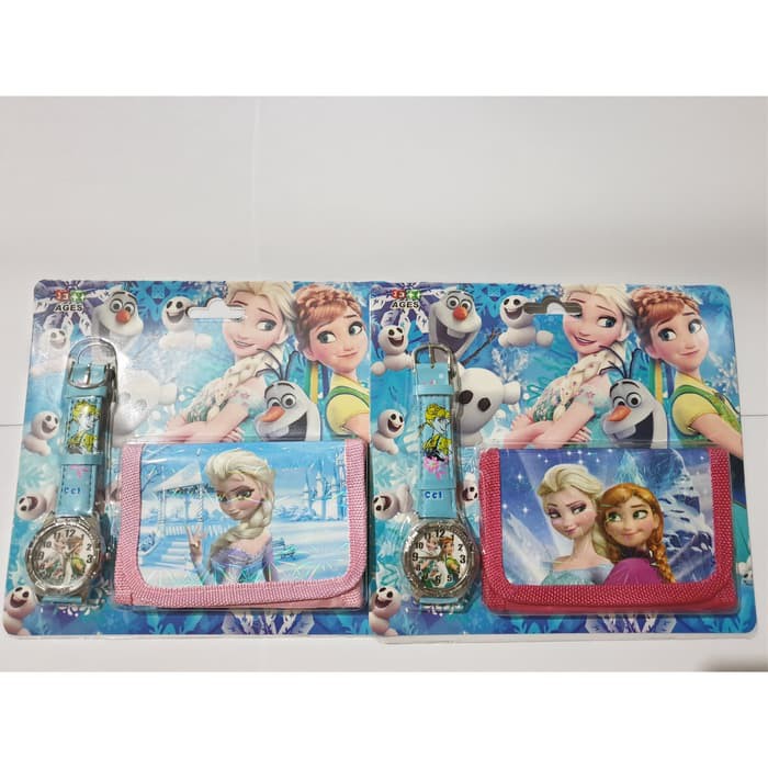 Jam TANGAN  Frozen ELSA ANNA  / Jam + Dompet Frozen / Jam anak-anak LUCU