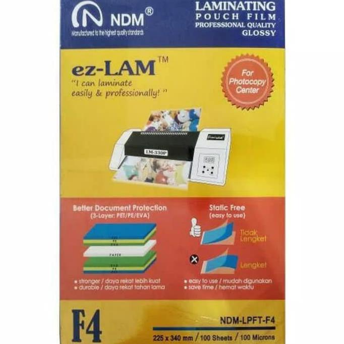 

plastik laminating ndm F4 KERTAS FOLIO