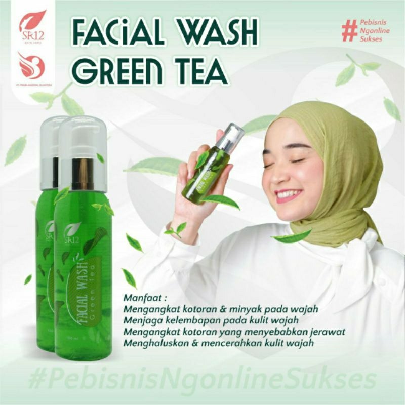 SABUN WAJAH GREEN TEA SR12 BPOM / MENGENCANGKAN WAJAH / FACIAL WASH GREENTEA / JERAWAT &amp; BERMINYAK