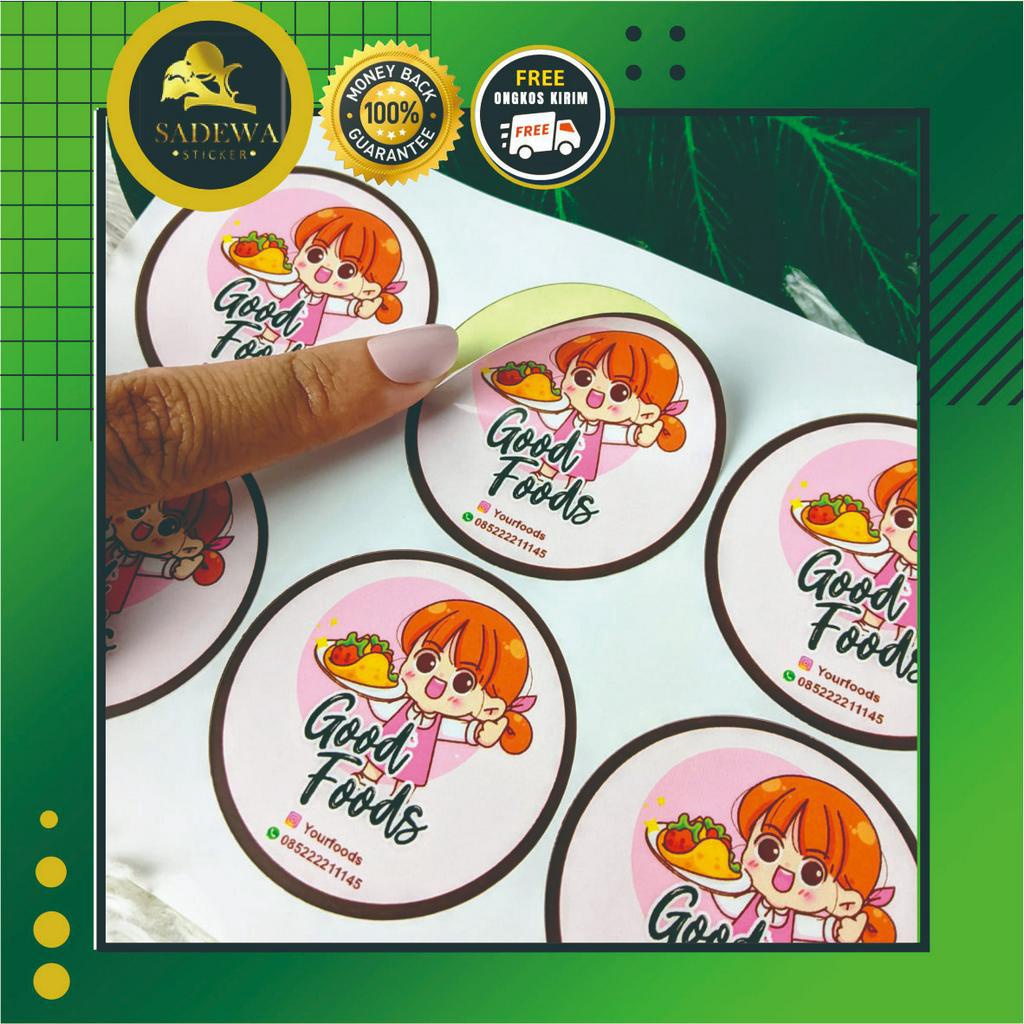 

Stiker Label Makanan Bentuk Bulat Sticker Custom Kemasan Toples