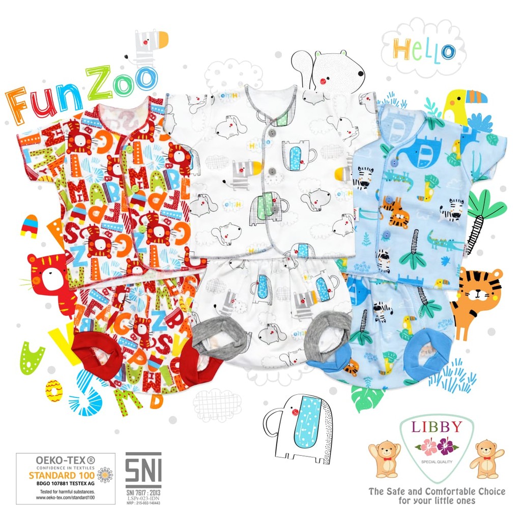  LIBBY  FUN ZOO Setelan oblong bayi  Newborn  Libby  NewBorn  