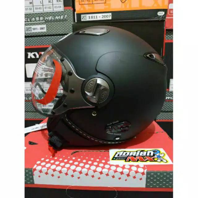 HELM KYT ELSICO SOLID BLACK DOFF KYT EL SICO HITAM DOFF HELM RETRO KYT ELSICO HELM KLASIK KYT
