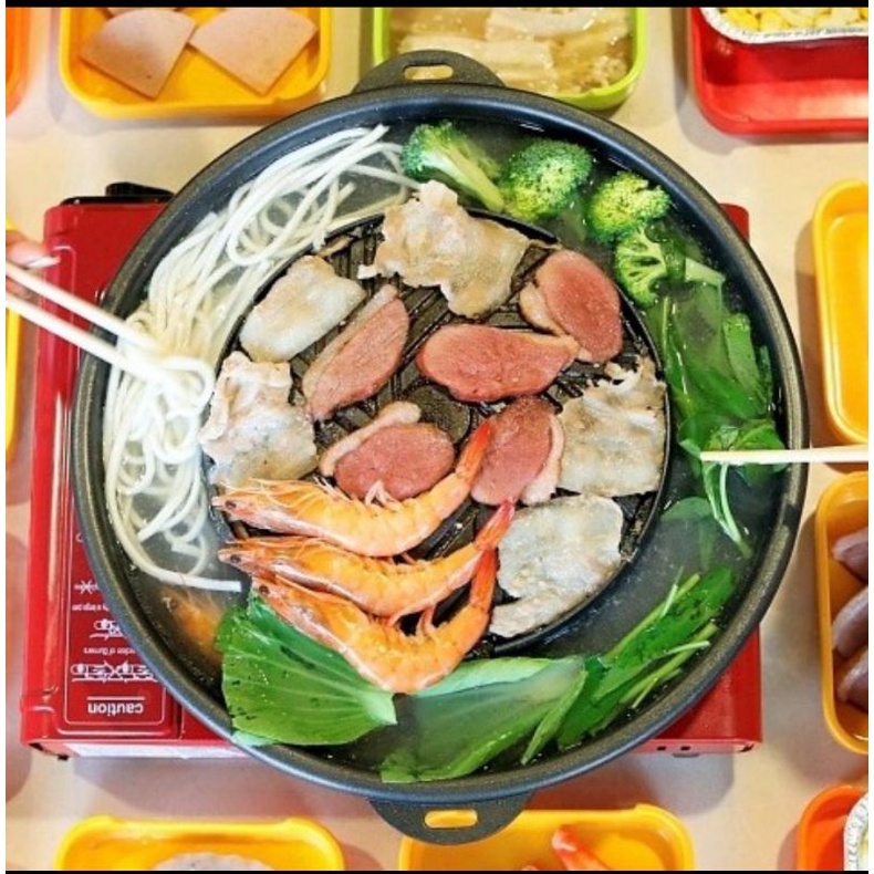 STEAMBOAT 2 IN 1 bulgogi pan 2 fungsi panggang dan rabusan 2 in 1 / BBQ Grill pan shabu sukiyaki mookata