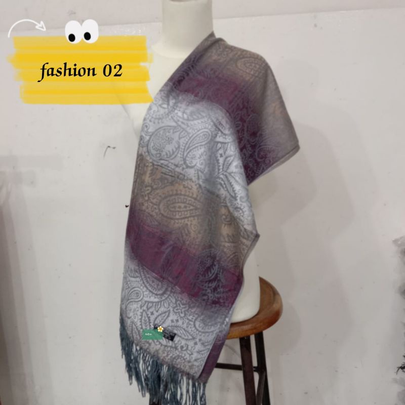 syal pashmina motif gradasi || syal || scarf || selendang || shawl || pashmina