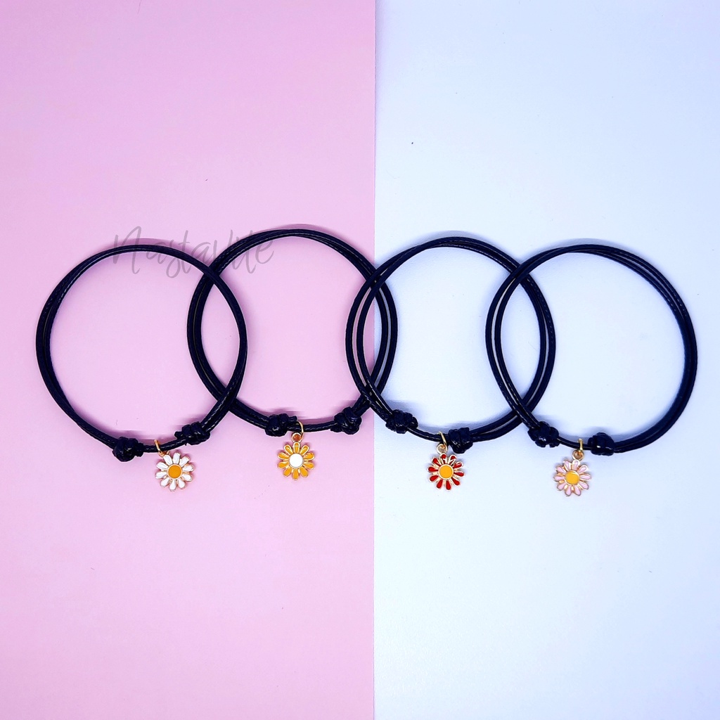 Gelang couple pasangan minimalis sahabat bestie 4 orang sunflower murah