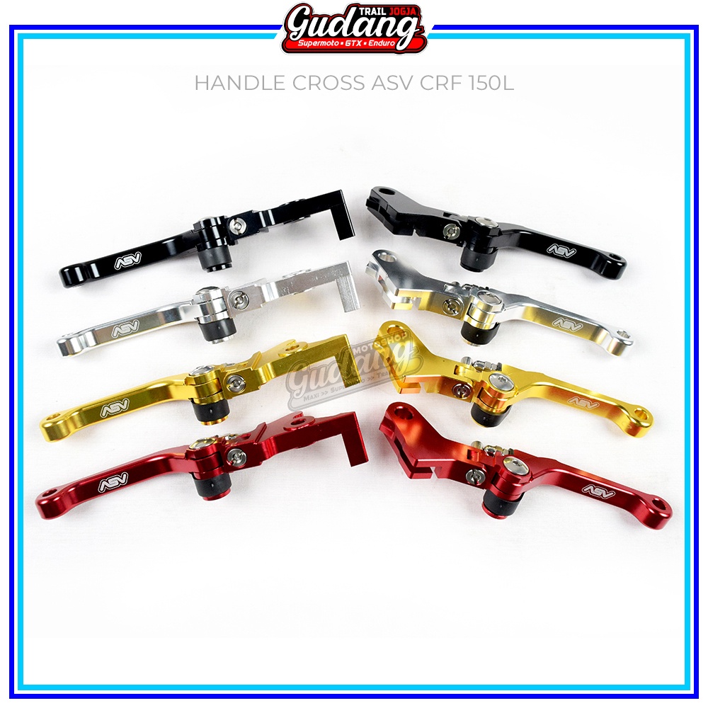 Handle Handel ASV Tuas Rem Cross Full CNC Floding CRF 150 Hitam Gold Silver Merah