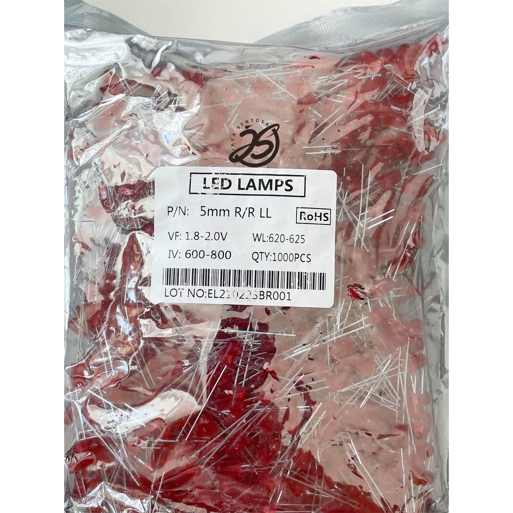 LED 5mm MERAH-MERAH MURAH 1000pcs LED KEPALA MERAH LED LAYANGAN LED KECIL