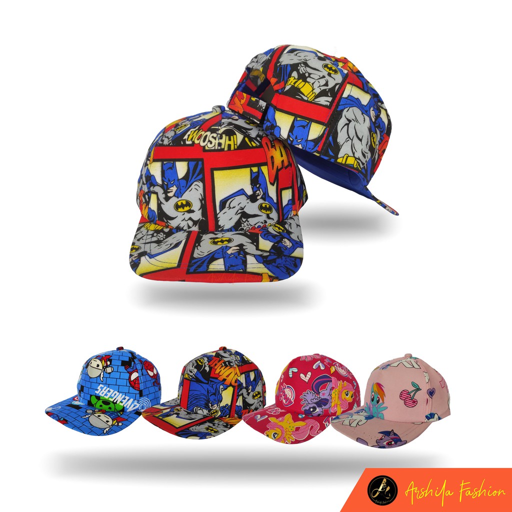 Topi Anak Sablon Sublim Karakter Lucu / Topi Anak Karakter / Arshila_fashion (TPA001)