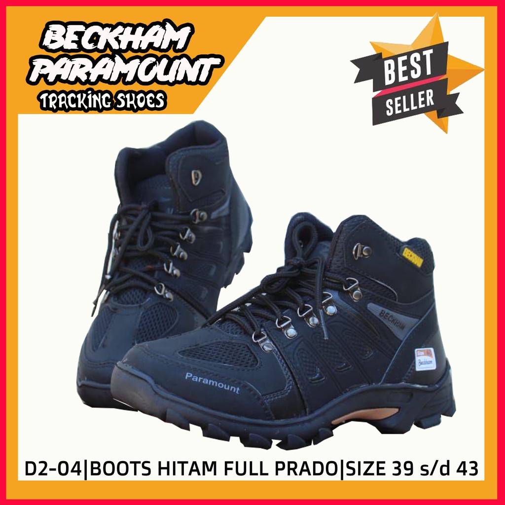 SEPATU PRIA BECKHAM PARAMOUNT FULL HITAM PRADO NYAMAN TERLARIS