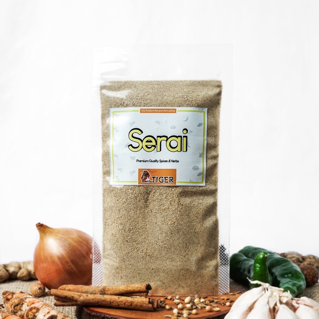 

SERAI BUBUK - Sereh Halus / Serai Kering Murni - Penyedap Masakan / Bumbu Tiger