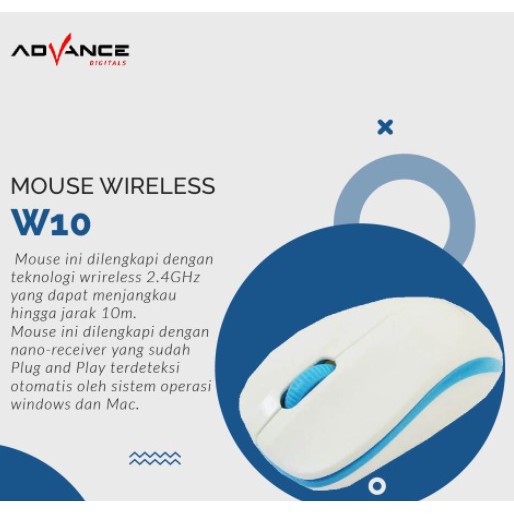 MOUSE WIRELESS ADVANCE W10 W-10 MOUSE ADVANCE WIRELLES