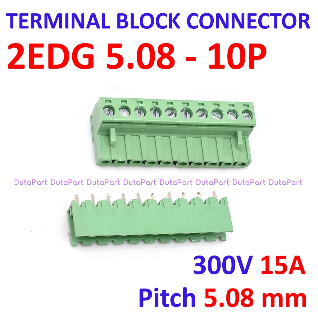 2EDG 5.08 10P 10 Pin Lurus Terminal Block Connector 5.08mm Male Female