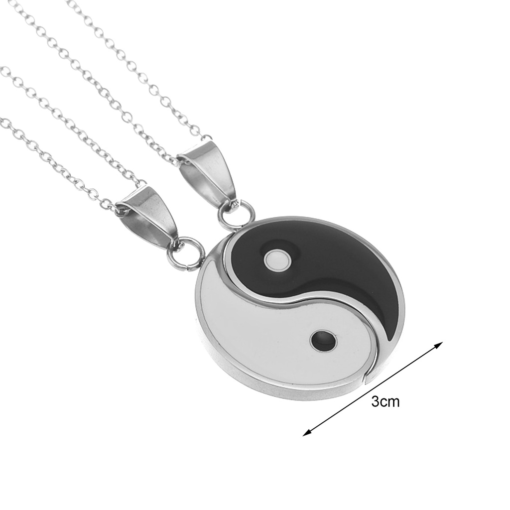 Hu Hu Hu Hu Hu Alat Bantu Pasang Kacamata♡ 1 Pasang Kalung Liontin Tai Chi Warna Kontras Gaya Tradisional Untuk Pria