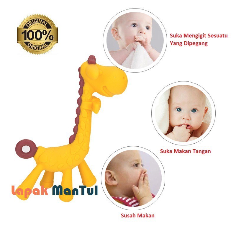 LM-0028 Mainan Gigitan Bayi Model Jerapah - Teether Giraffe - Gigitan Jerapah BPA FREE