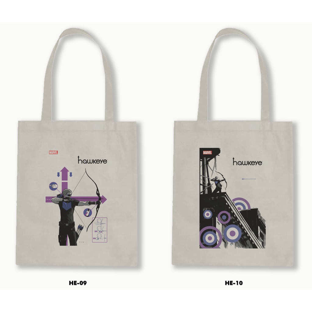 Tas Tote Bag Resleting Kanvas/Blacu  - Hawkeye