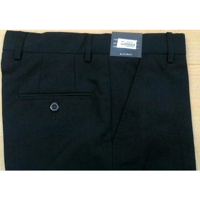 Terbaik Original Celana Pria Kerja Alisan Slim Fit .. Hitam - Hitam, 28