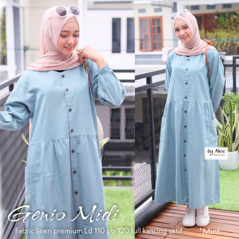 GENIO MIDI DRESS/ MIDI DRESS LINEN