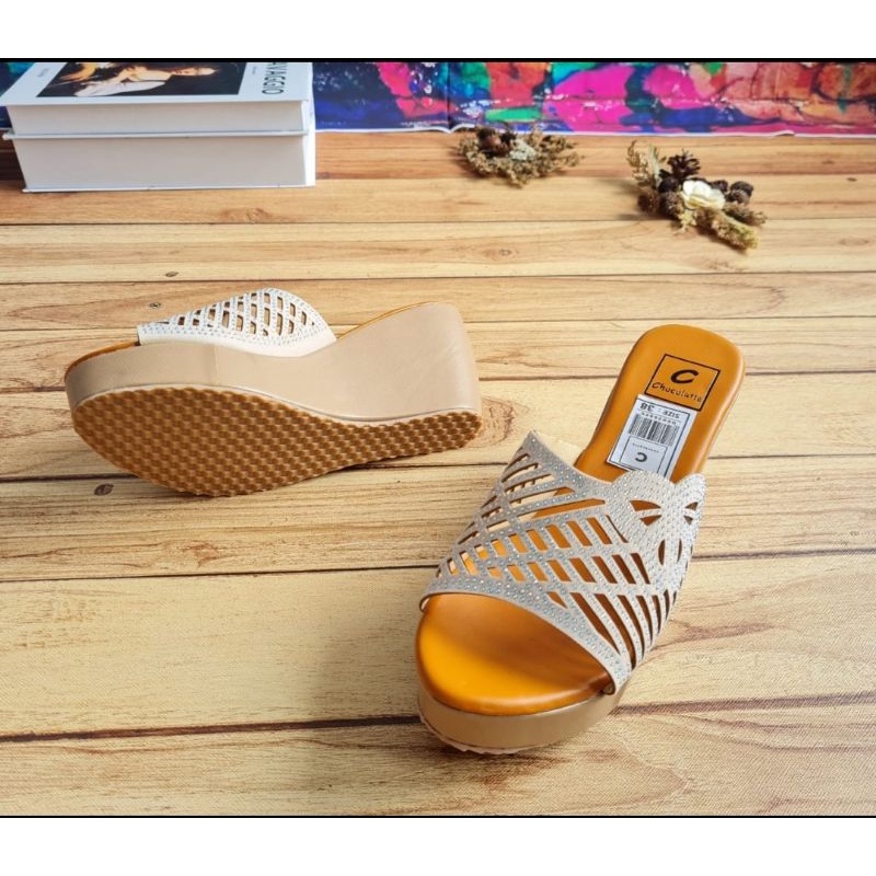 ABBUSHOES Nn 30 wedges kupu2 presan marina sol karet 7cm