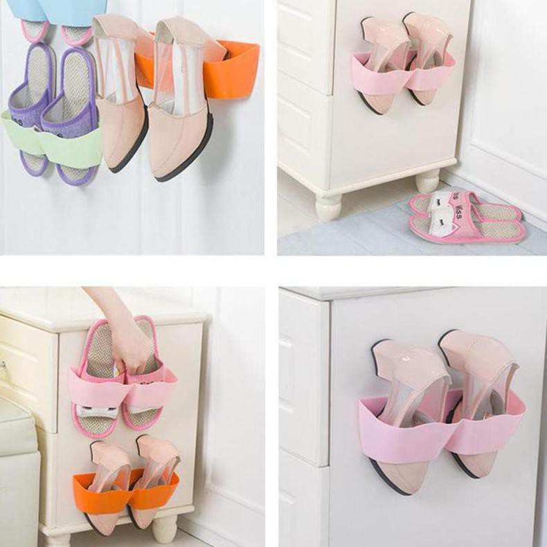 Holder Rak Sandal Hook Hanging Organizer - Pink