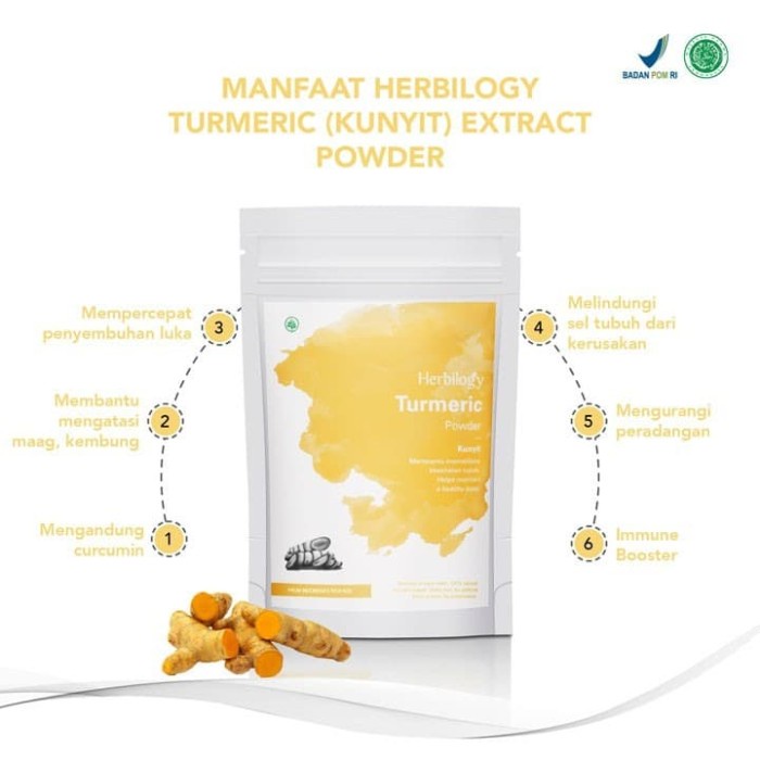 

d1011dd Herbilogy Turmeric (Kunyit) Extract Powder 100G / Liver / Maag Gr040H