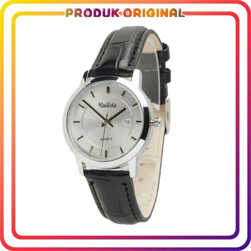 JAM TANGAN KASUAL WANITA STRAP KULIT FITUR TANGGAL_TAHAN AIR JAM TANGAN WANITA RLD ORIGINAL COD