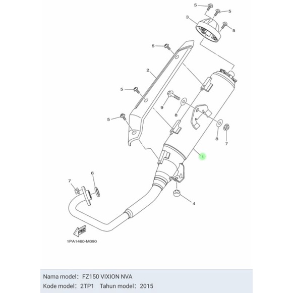 KNALPOT VIXION ADVANCE NVA ASLI ORIGINAL YAMAHA 2TP E4703 00