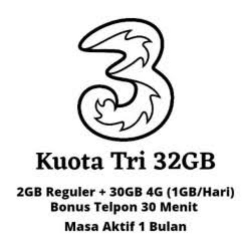 Kuota 3/Tri/Three - 32GB &amp; 35GB