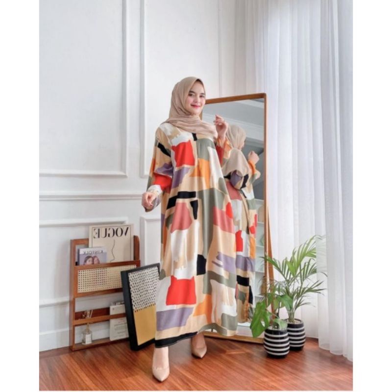 daster long lengan panjang LD 120 PB 130 bawah mata kaki, daster panjang viral kekinian, daster rayon busui terlaris ARBANI COLECTION-ORINA ( ORCHID )