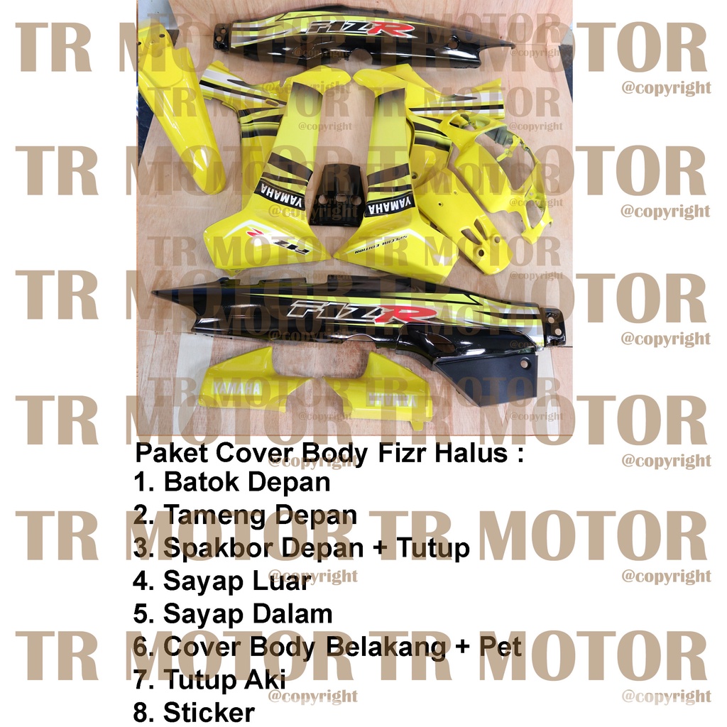 Cover Body Fizr F1zr Special Edition Kuning Full Set Halus Cover Bodi Yamaha Fiz r