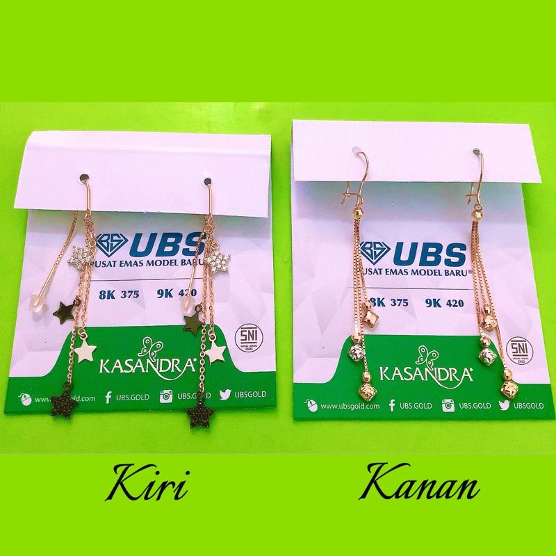 ANTING PANJANG 3 LAYER BINTANG HITAM SELEP SEGI UBS 375 8K