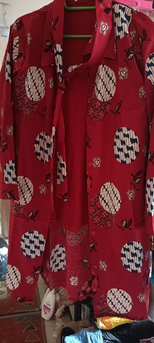 Bl - 03648 Tunik Oversize Wanita Lengan Panjang Batik