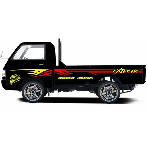 

Sticker cutting L300 desain terbaru warna kuning kombinasi merah