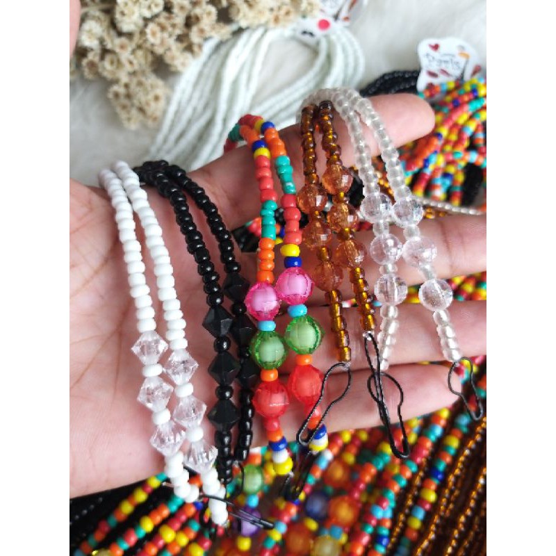 Strap masker manik murah promo sale/ kalung tali pengait masker korea ala artis ayu tingting