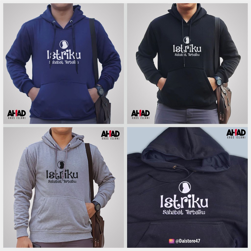 Jaket Saweater Hoodie Islmai Couple "Istriku Sahabat Terbaiku"