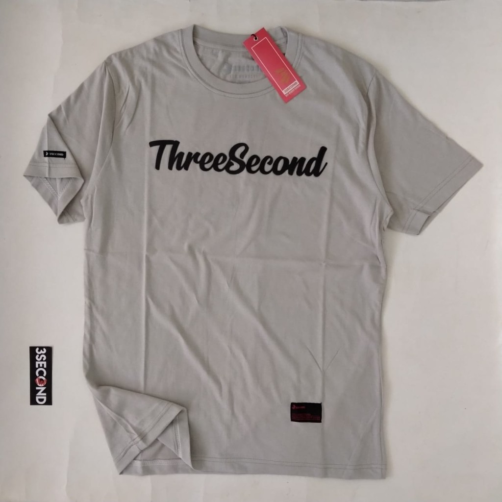 Kaos 3second Pria Size M L XL Free Stiker Tshirt Distro Man Basic Threesecond Cowok Terbaru Simple