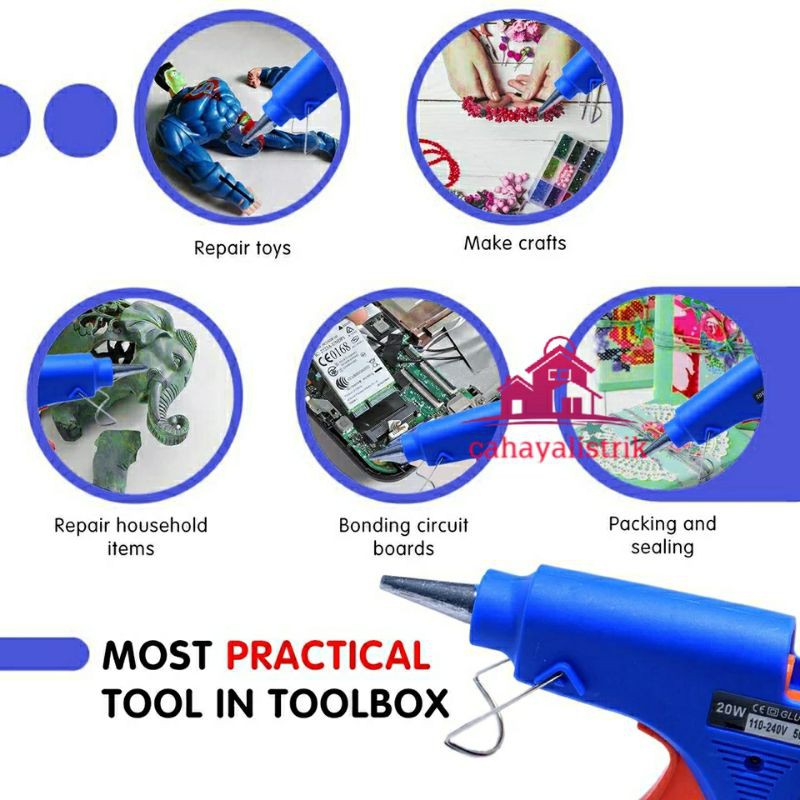 Lem tembak glue gun stick cair lengket refill alat membakar melelehkan kantor kerajinan tangan DIY