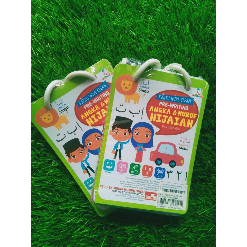Kartu wipe clean - angka dan huruf hijaiah