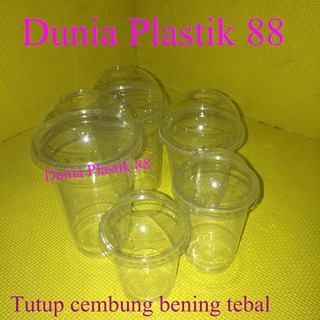 isi50pcs GELAS cup plastik BENING PET 8oz 10oz 12oz 16oz 