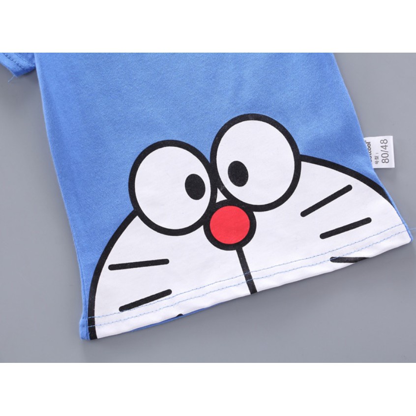 SC19. Setelan baju kaos dan celana pendek/baju setelan anak /pakaian anak motif doraemon premium