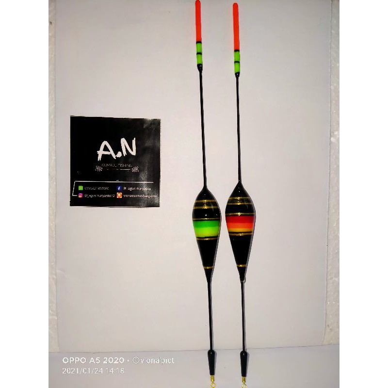 kumbul atau pelampung pancing anti badai hand made panjang 15cm - 30cm