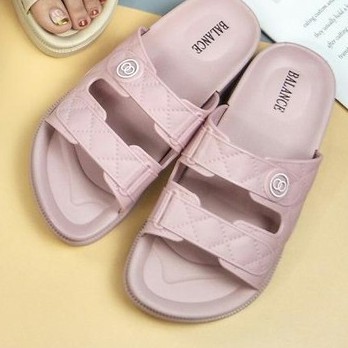 Sandal Slop Wanita Model Ban 2 Kokop - Balance 1962 & Mokaya 501 / Sandal Slop Rantai Gesper Import-Pink (1962)