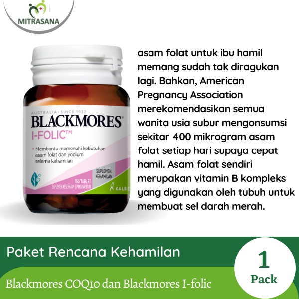 Paket Rencana Kehamilan - Blackmores Coq10 isi 30 Kapsul dan Blackmores I-Folic Asam Folat isi 60 tablet